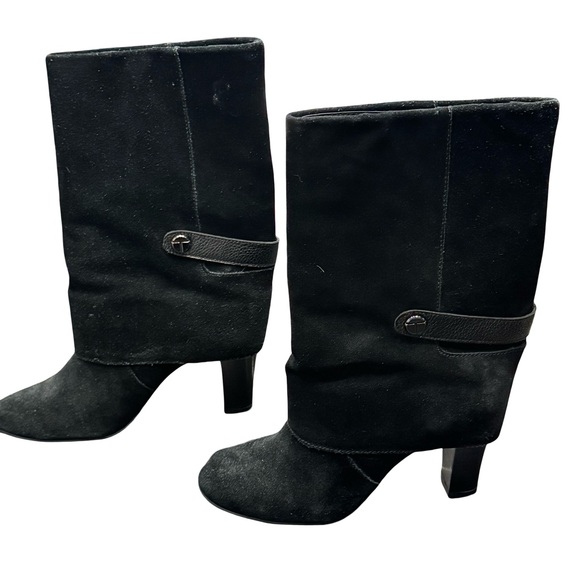 Tahari Harper Black Suede Heeled Boots Women’s Size 7 Chic Stylish Versatile - Picture 3 of 9
